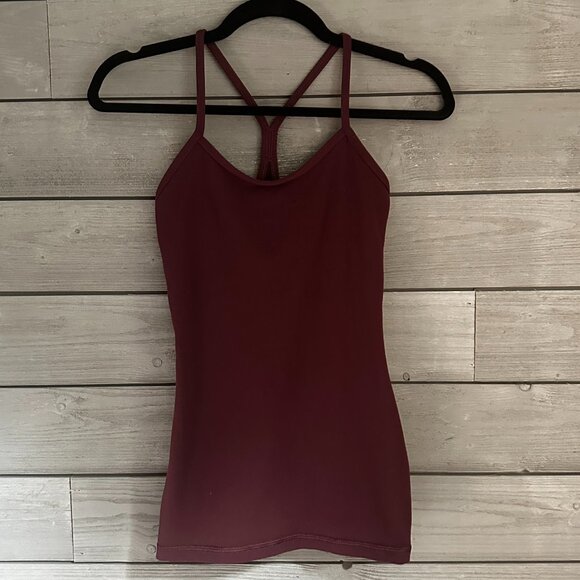 Lululemon Power Y Tank Maroon Size 4 - Picture 1 of 7